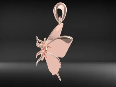 Butterfly Pendant Charm Bracelet Jewelry 3D print model