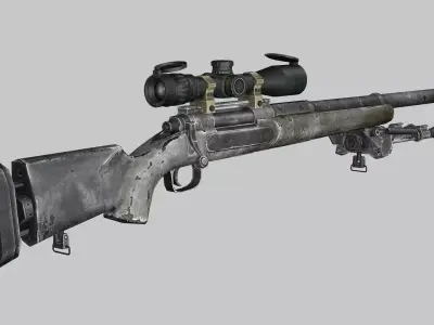 Sniper Denel 5NTW-20 Low-Poly 3D Model Low-poly 3D model