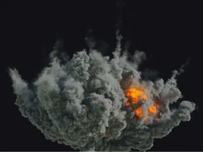 Houdini Pyrofx Megapack Element File Heavy Airstrike Asset  Low-poly 3D model
