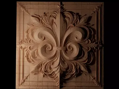 Ornate Elegant Design CNC 3d Print High Relief Sand Casting 3D print model