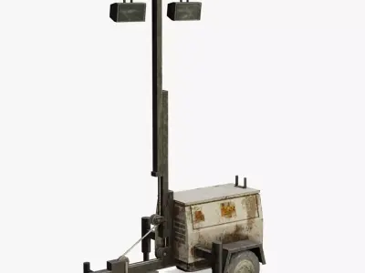 Old Light Generator Low-poly 3D model