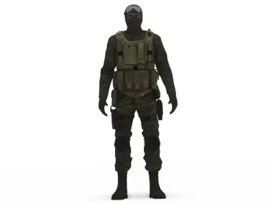 US Special Forces Operator Stealth Uniform 3D Model Low-poly 3D model
