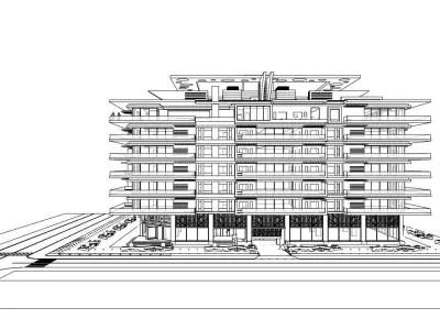 Hotel building 3D model