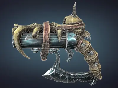 Desert pistol Low-poly 3D model