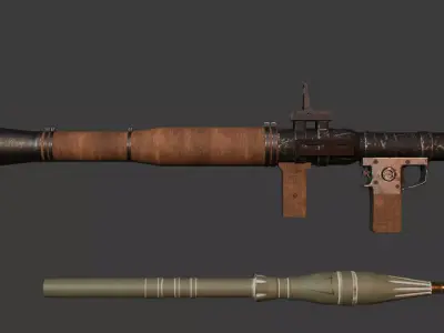 RPG-7 low-poly 3d model Low-poly 3D model