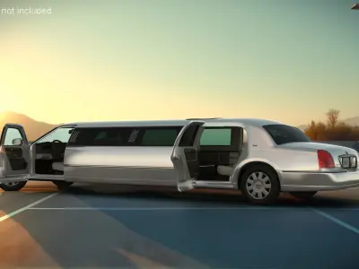 Luxury Lincoln Stretch Limousine Rigged for Maya 3D model
