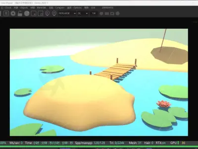 Small pond scene 3D model