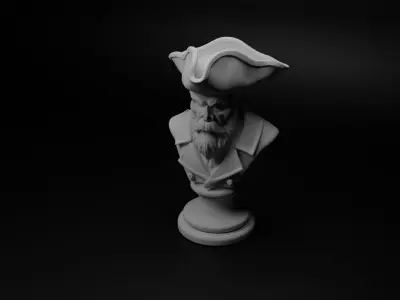 Pirate Bust Chess 3D print model get