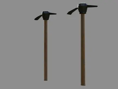 Pickaxe - Low and High poly Low-poly 3D model