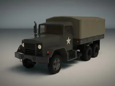Low Poly Military Truck 02 Low-poly 3D model