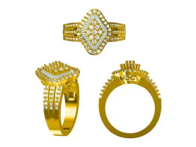 JCD format Antique engagement rings 3d jewellery design 3D print model