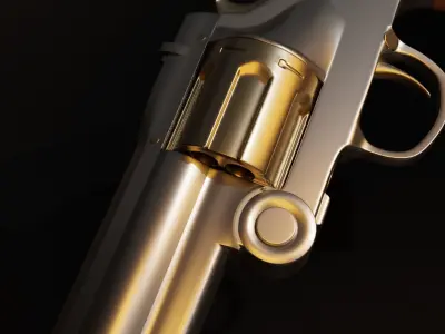 Old Revolver Free 3D model