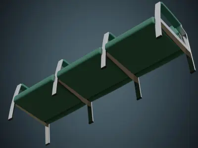 Waiting Chair 1 Basic Low-poly 3D model