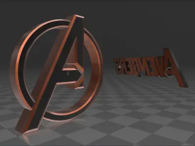 Avengers Logo with Emblem Attachment 3D model