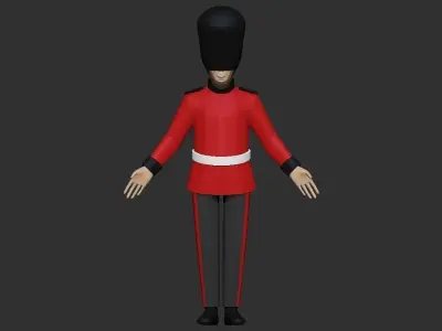 Low-Poly Queens Guard 3D Model Low-poly 3D model