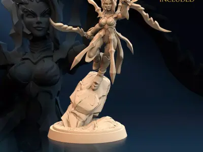 Spider Female Warrior Arachnid Blade B 3D print model