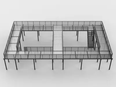 industrial metal platform 3D model