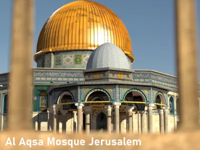 Al Aqsa Mosque Jerusalem  Low-poly 3D model