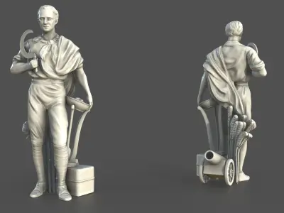  Proletarian Worker Statue 