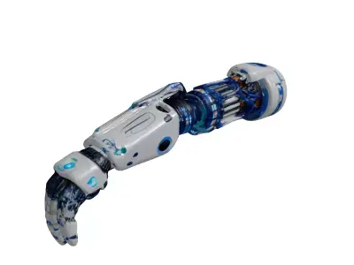 Cybernetic Arm with Blue Core 3D model