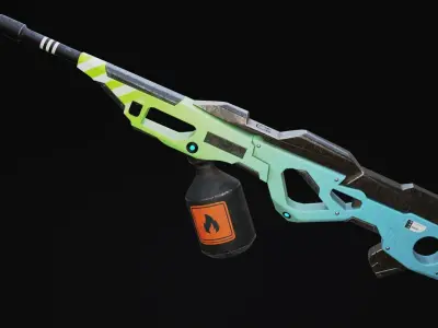 Rakon - Modern Rifle Sci-Fi Game Ready Free low-poly 3D model