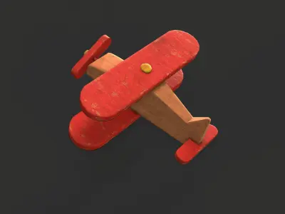 Old Toy Airplane Low-poly 3D model