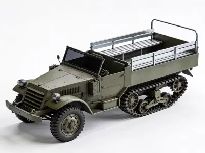WWII Track Troop Carrier 3D Model Low-poly 3D model