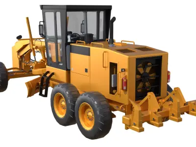 SEM922 AWD Motor Grader Low-poly 3D model