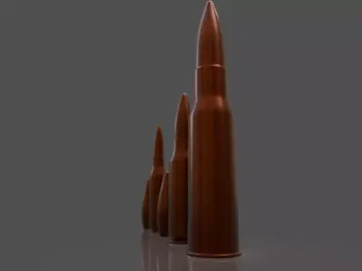 Bullets group of Low-poly 3D model