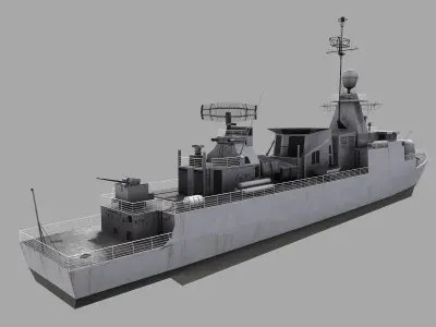 Missile Equiped Corvette Low-poly 3D model