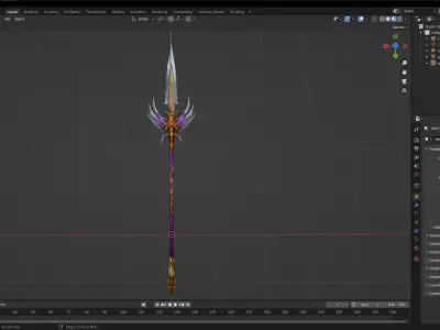 12 unique fantasy weapons - part 12 Low-poly 3D model