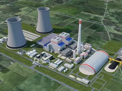 Thermal power plant - nuclear power plant - chemical plant 3D model by Todd223