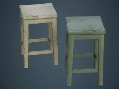 Stool 1D Low-poly 3D model