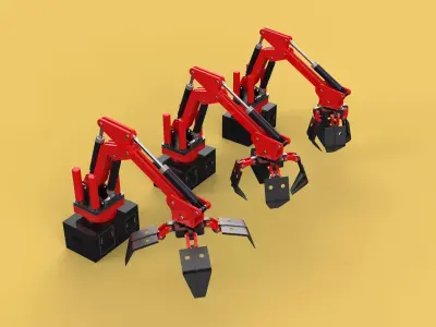 ARM LOADER LIFTING CRANE GRABBER GRAPPLE HOOK JAW TONG HOOK AUTO 3D model