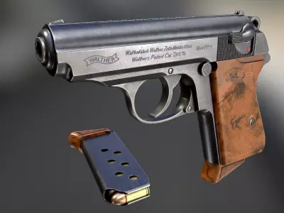  Walther PPK Low-poly 3D model