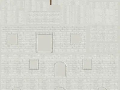 Castle in middle of grass 3D model