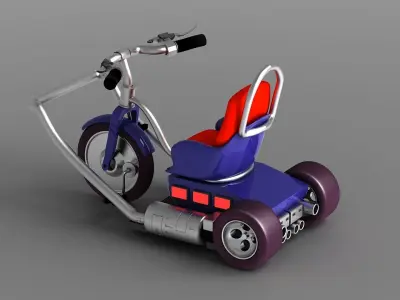 toon cartoon wheel vehiclerealistic child plastic 3D model