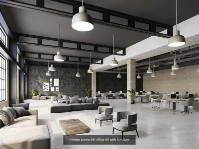 Interior office scene VOL 01 3D Model Collection