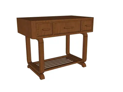 Antique Timber Drawer With Legging Carpentered Craft Malaysia 3D model