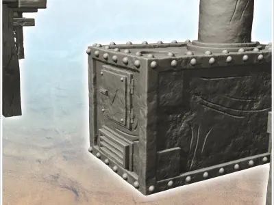 Set of post-apocalyptic metal furniture -2- 3D print model