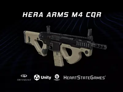 RIFLE 2 - M4 CQR Assualt Rifle - 4K Game Ready Low-poly 3D model