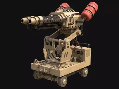 Flamethrower Turret-1-Desert 3D model