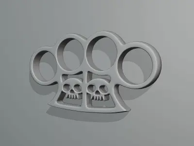 Grunge metal brass knuckles 3D model