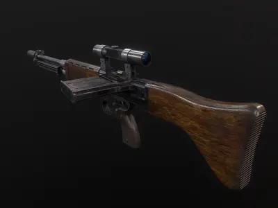FG-42 German Rifle PBR  Low-poly 3D model