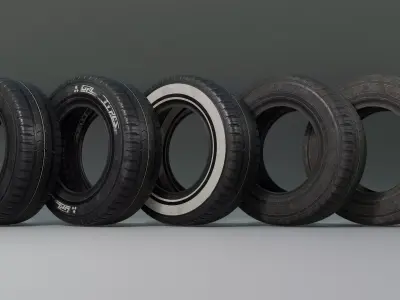Tires sorted Low-poly 3D model