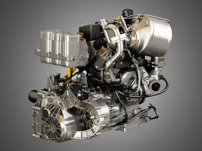 Volkswagen - XL1 Diesel-Electric Hybrid Engine 3D model