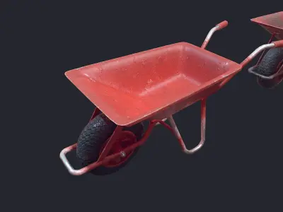 Wheel Barrow Low-poly 3D model get