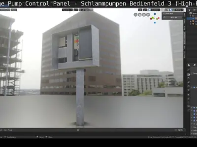 Sludge Pump Control Panel - Schlammpumpen Bedienfeld 3 High-Poly 3D model