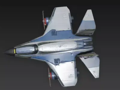 Futuristic Stealth Fighter 3D Model SciFi Jet Low-poly 3D model