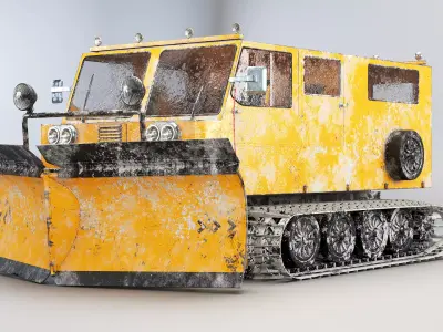 Thiokol Spryte Snowcat and Snowplow Dirt 3D model